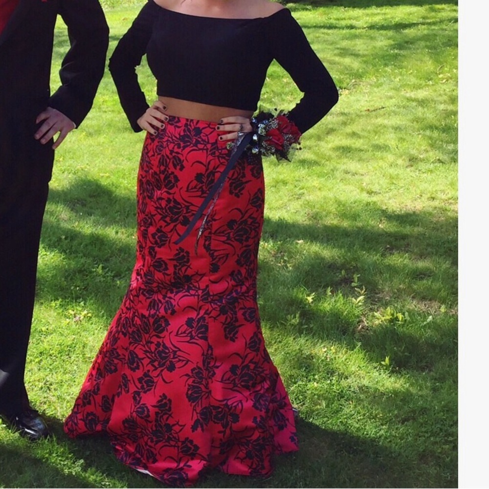 Red & Black Two Piece Prom Dress!